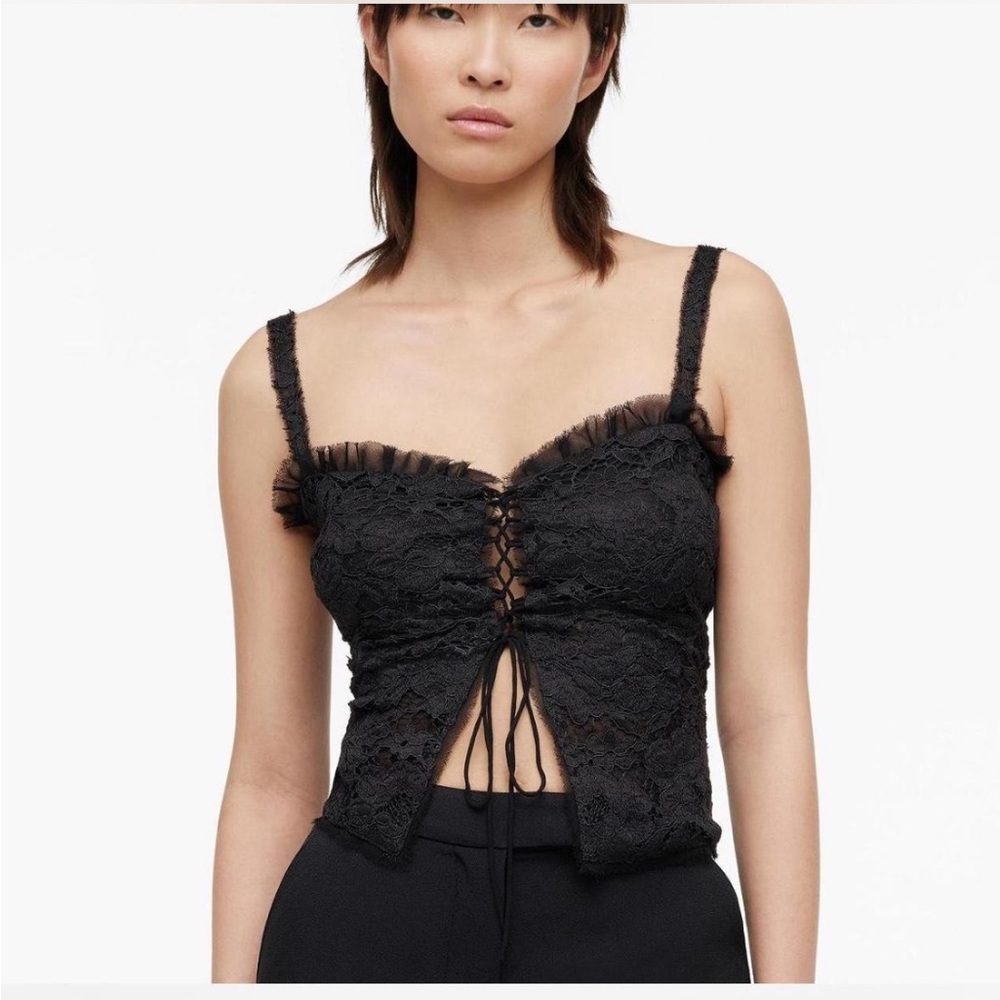 Zara Black limited edition Lace-Up Tank Top